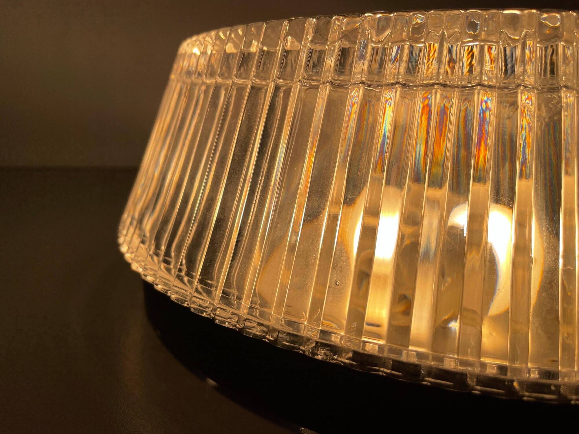 Flush mount crystal glass ceiling light from the mid-century, 1960s, Germany
