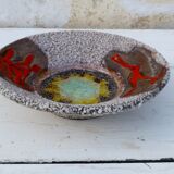 Deep dish Vallauris fat lava background glass animal motifs