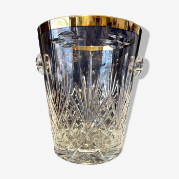 Crystal champagne bucket cut gold rim etzel crystal bitche tableware