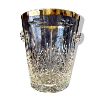 Crystal champagne bucket cut gold rim etzel crystal bitche tableware