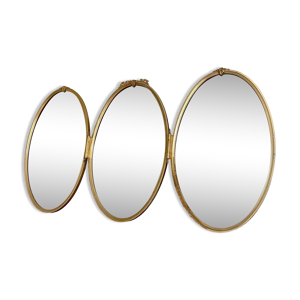 Miroir triptyque ovale