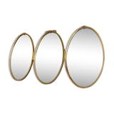 Oval triptych mirror