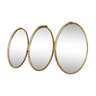 Oval triptych mirror