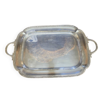 Silver-plated metal tray from the mid-20th century