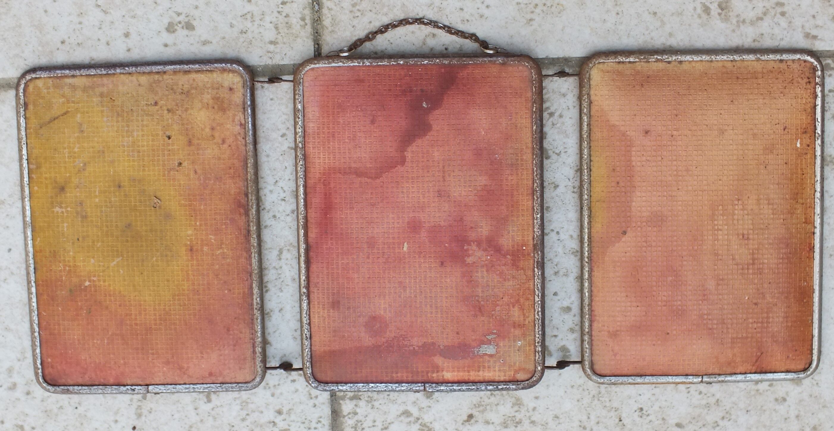 Miroir de barbier triptyque art déco 21.5 X 51 cm