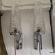 Paire d'appliques chrome et verre ciselé mid-century 