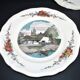 Sarreguemines set of 3 flat plates Obernai village Alsace by Loux