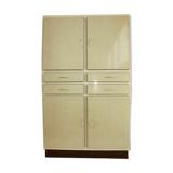 Buffet en formica blanc tramé vert des années 60