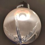 Transparent and Blue Murano Glass Pendant attributed to  Mazzega, Italy