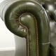 Green cow leather 2.5-seater Chesterfield sofa in English style