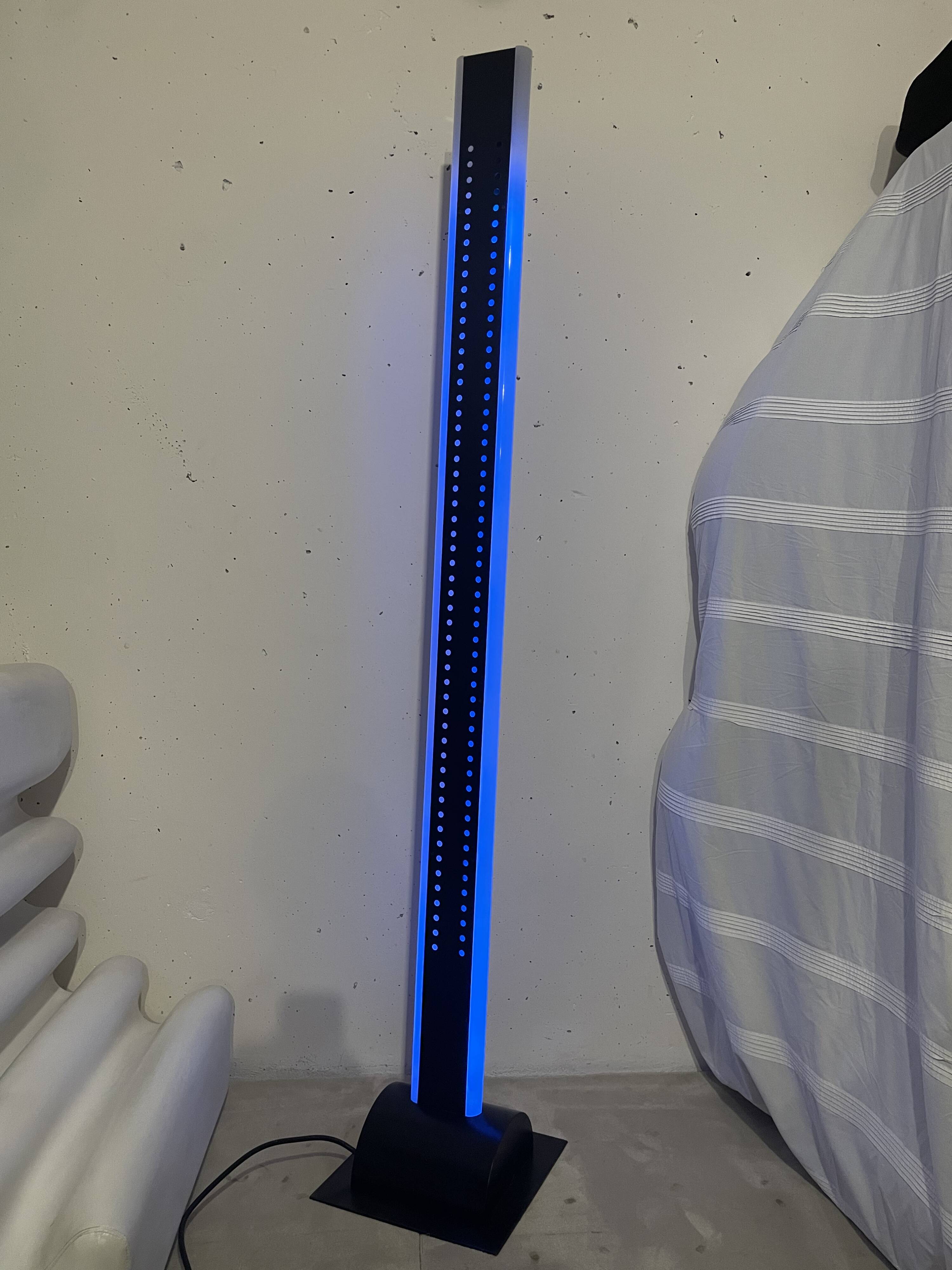 Postmodern Italian metal and plexiglass floor lamp, 1980