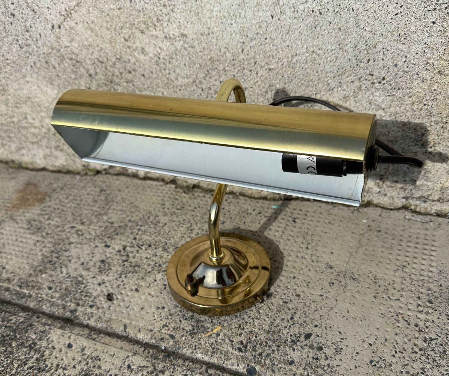 Pair of antique brass desk lamps, desk sconces.