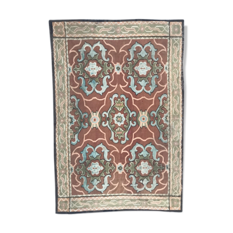 Tapis ancien aubusson 19eme tissé main  208x306 cm