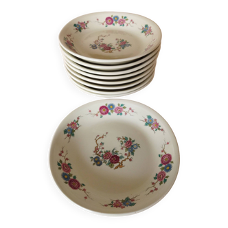 9 assiettes calottes Pillivuyt "Orient"