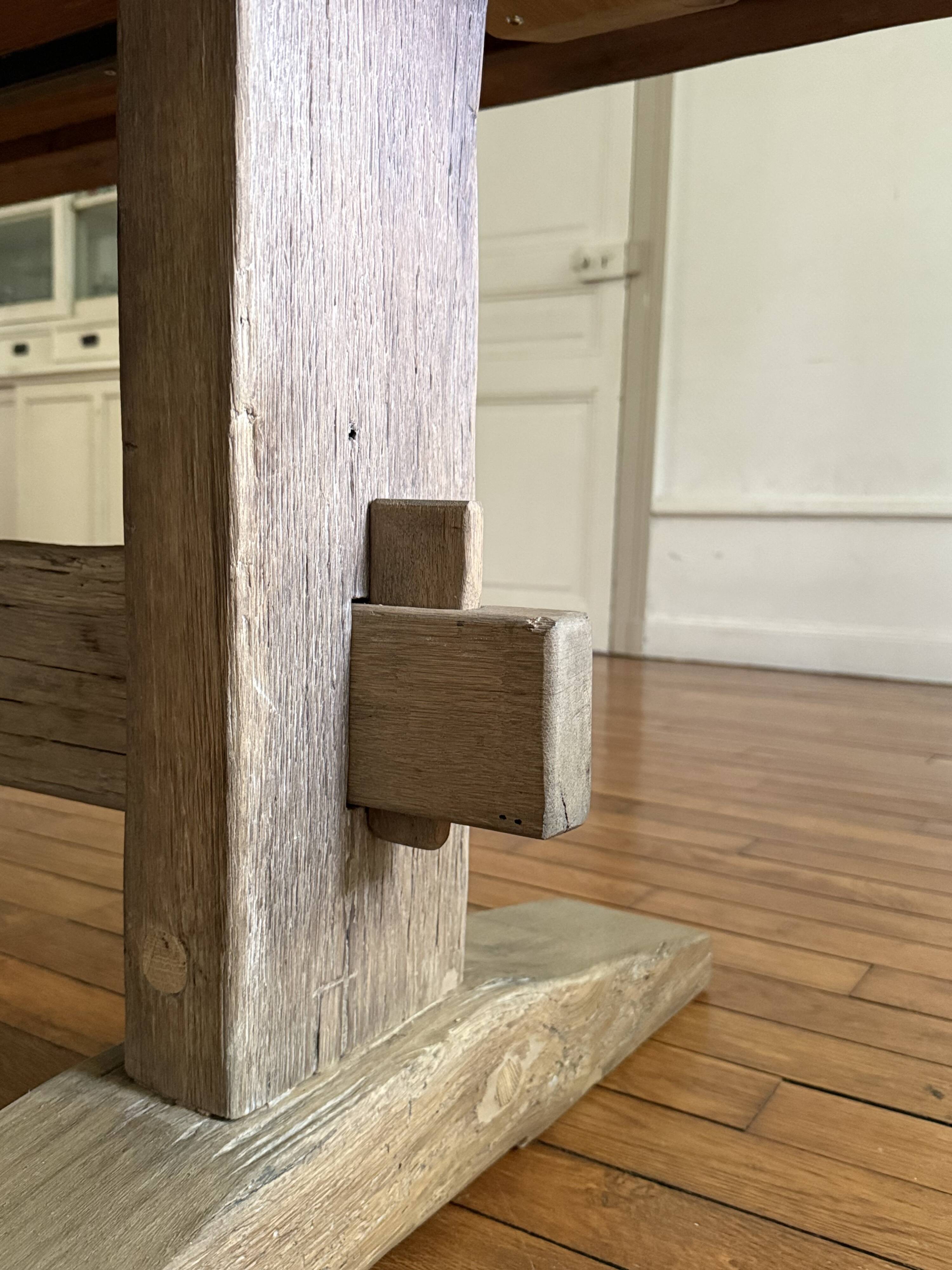 Farmhouse table in old solid oak - HED 200 x 100 cm