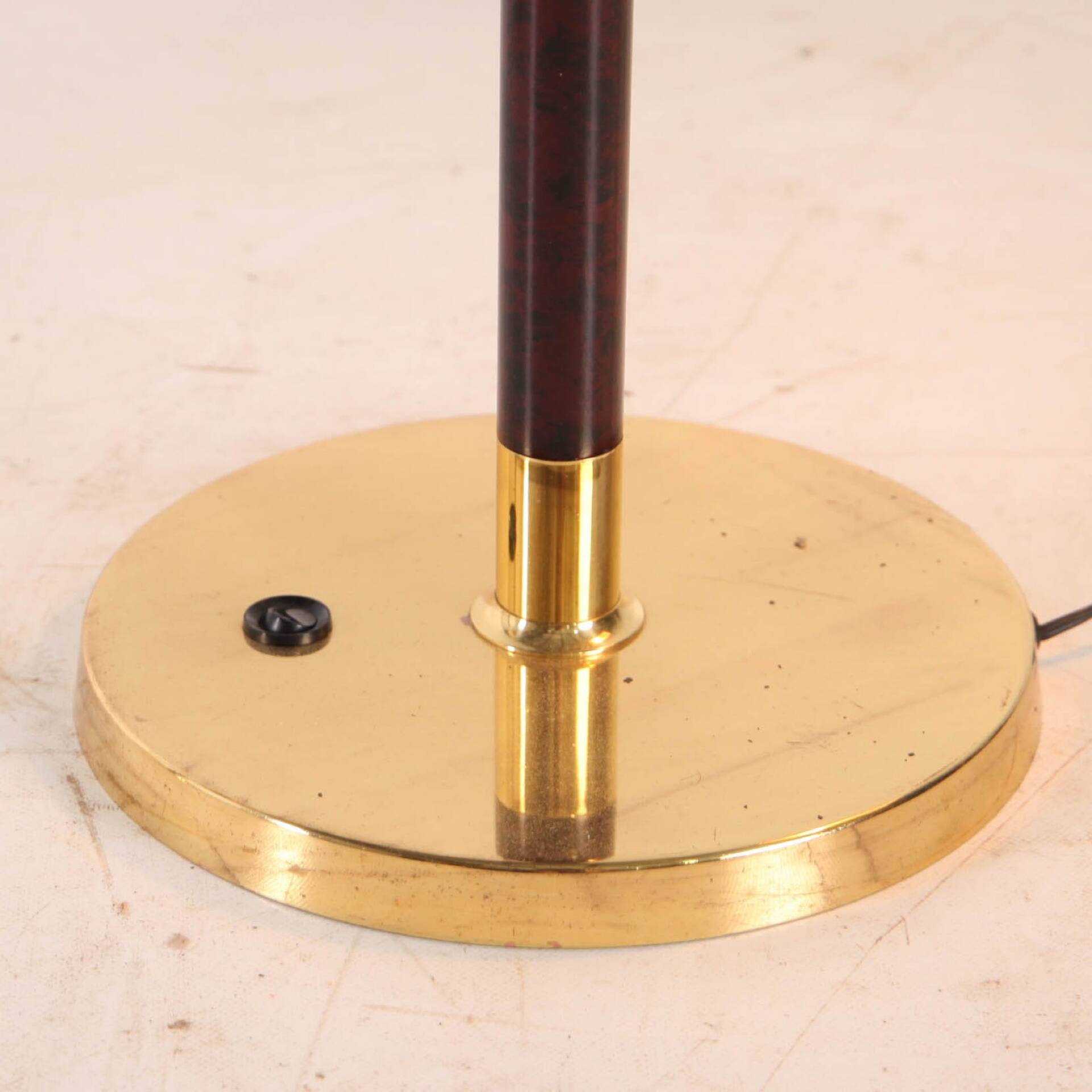 Brass and wood lamps