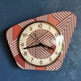 Vintage clock asymmetrical silent wall clock "pink copper"