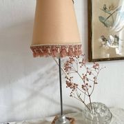 Lampe rétro abat jour franges socle en marbre