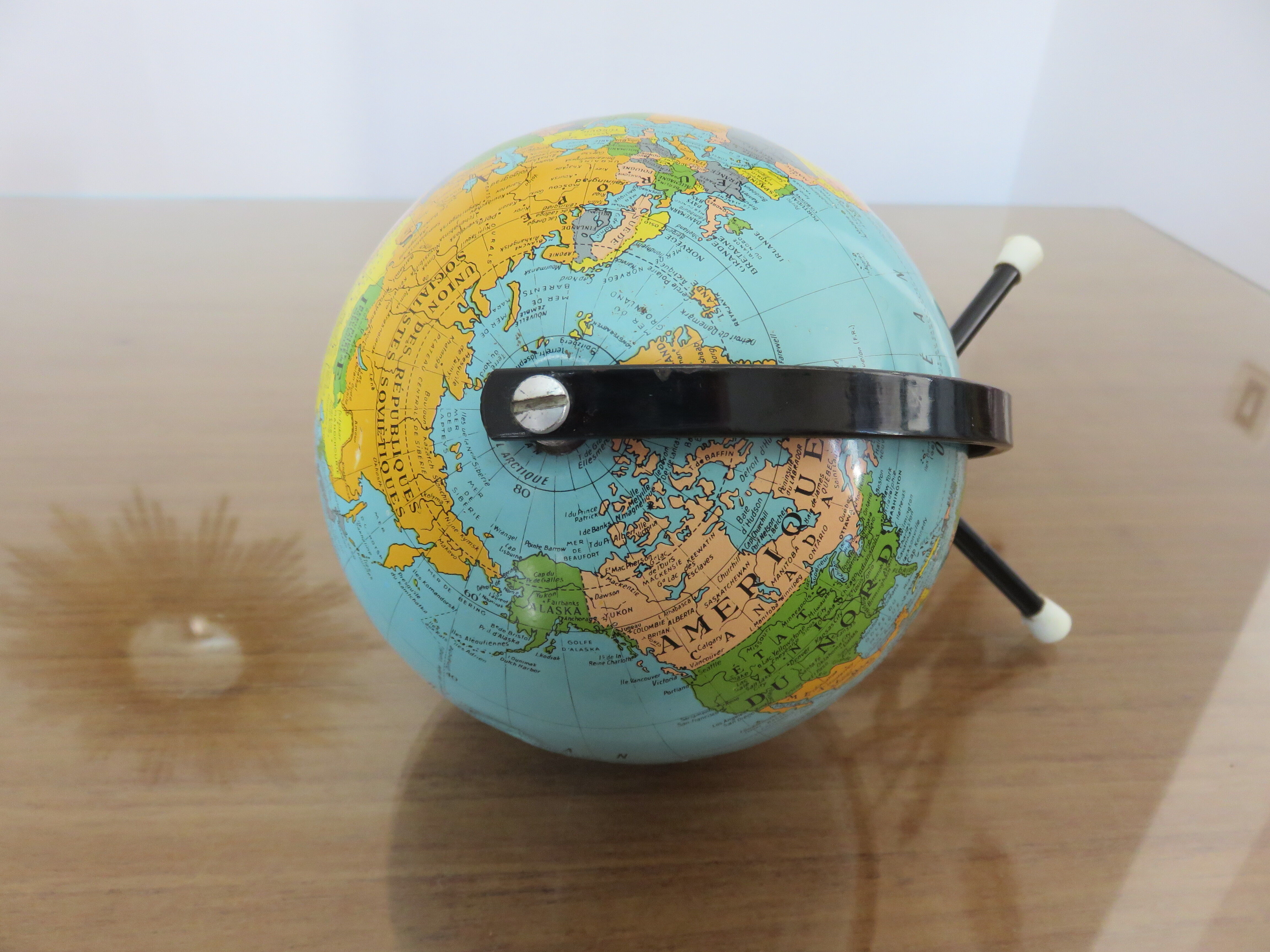 World map globe globe sheet metal tripod taride maps 60s 70s