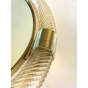 Elegant Round Gold Murano Mirror, Barovier Style