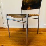 Chaise boucle et lacet en cuir Se06 par Martin Visser pour 'T Spectrum