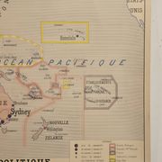 Ancienne carte de géographie carte d'école Océanie politique et physique co