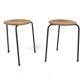 Set de 2 tabourets en teck et métal, Suède, 1960