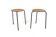Set of 2 teak and metal stools, Sweden, 1960