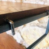 Vintage metal and wood wall shelf, Scandinavian circa 60