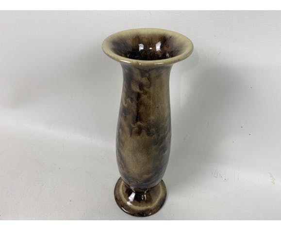 Vintage brown ceramic vase