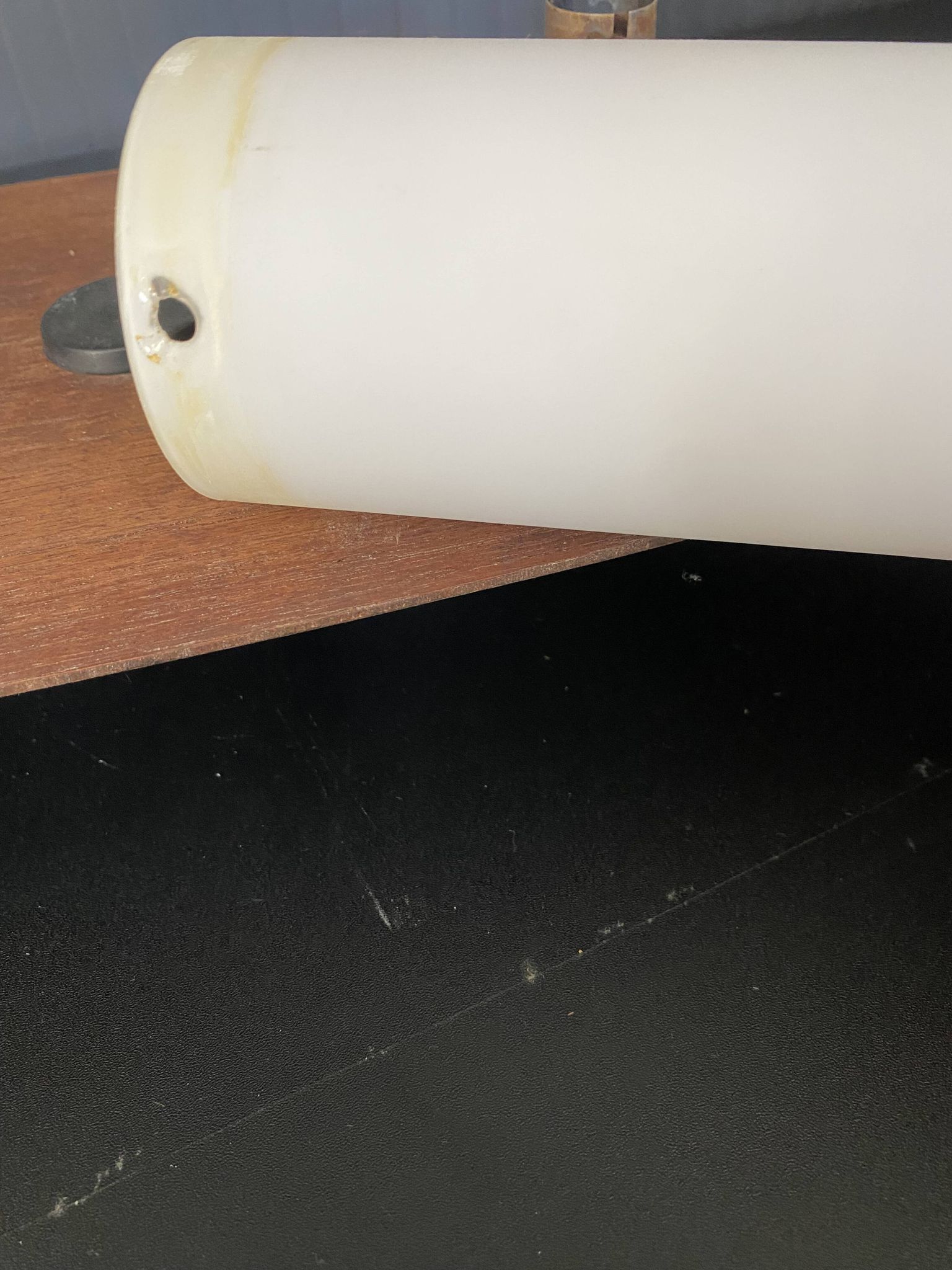 Suspension lamp ceiling light Scandinavian surf teak frosted glass vintage 70s