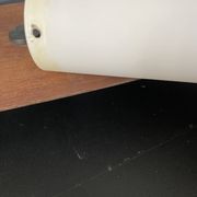 Suspension lamp ceiling light Scandinavian surf teak frosted glass vintage 70s