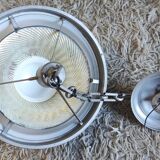 Art deco pendant light in metal, opaline and mercury glass by curtis lighting - 1920s/30s