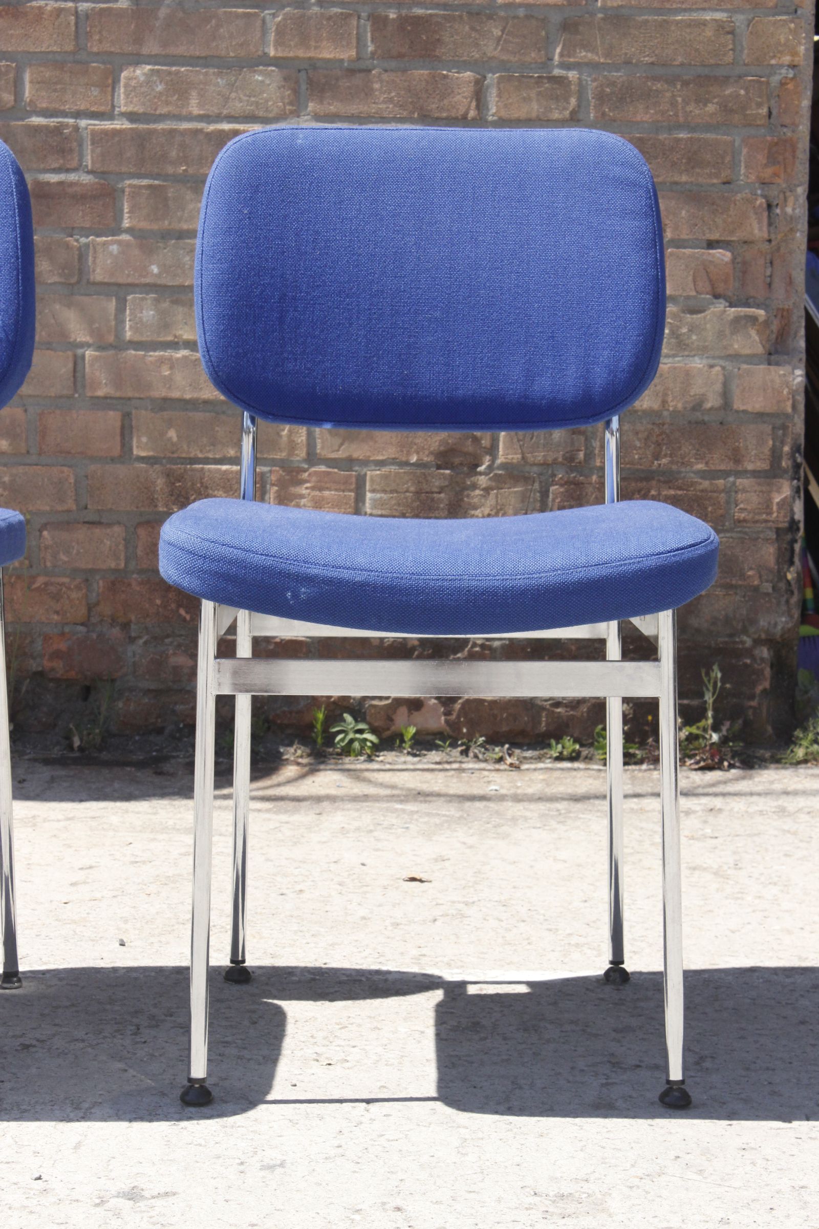 Chairs stella chrome & fabric 1970s, set of 4