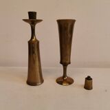 Candle holders in solid brass, by jhq (jens harald quistgaard) for his own company - dansk design