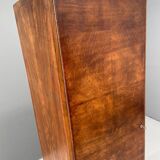 Armoire Art Déco restaurée avec tringle à vêtements, placage de noyer, Tchécoslovaquie, années 1930