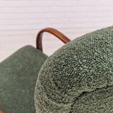 Fauteuil restauré, tissu vert bouteille