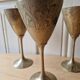Lot 5 Calisse Verre En Laiton