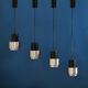 Suite de 4 suspensions space age en inox brossé