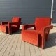 2x Cassina Utrecht chair in terracotta (rust brown) velvet in new condition!