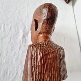 Pair of Busts or Sculptures of African Men and Women in high quality carved wood used