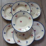 7 Digoin and Sarreguemines soup plates