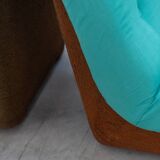 Set of two Lev & Lev armchairs in fabric, removable covers, with fiberglass structure, year