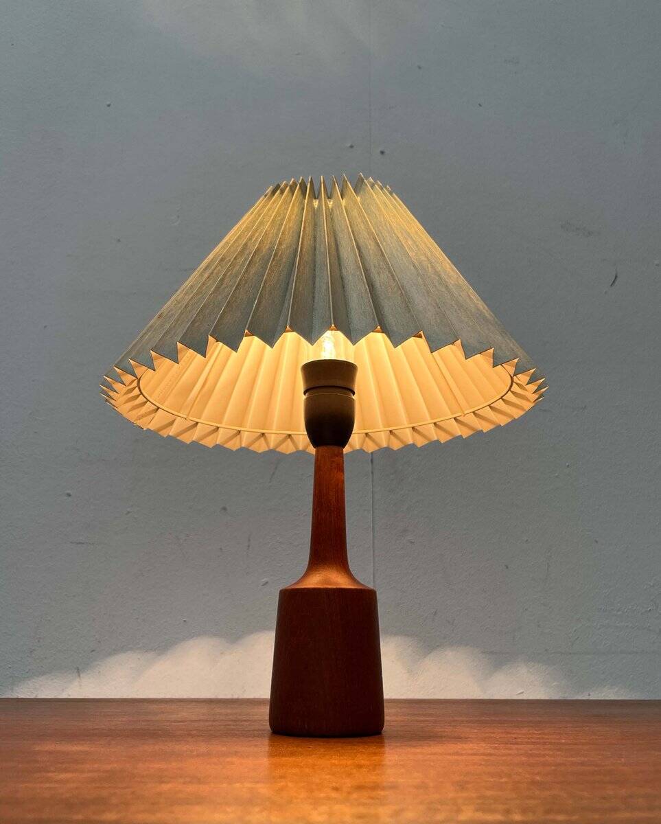 Danish modern teak table lamp from the mid-century, 1960s.