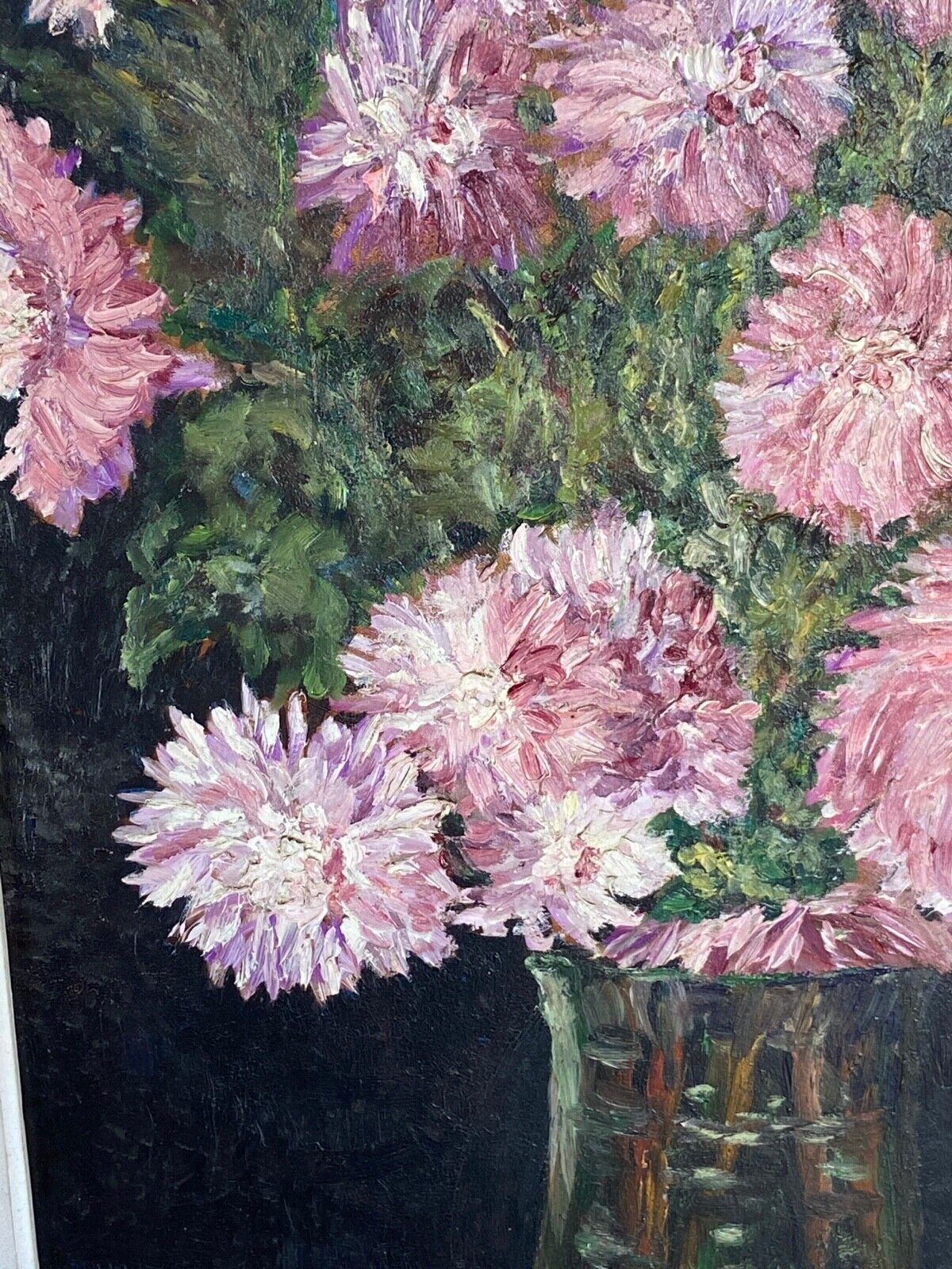 Oil on panel by r fescheux still life bouquet of flowers
