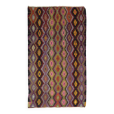 Turkish Kilim Yuruk Vintage 165x275 cm Geometric Pink Green Yellow