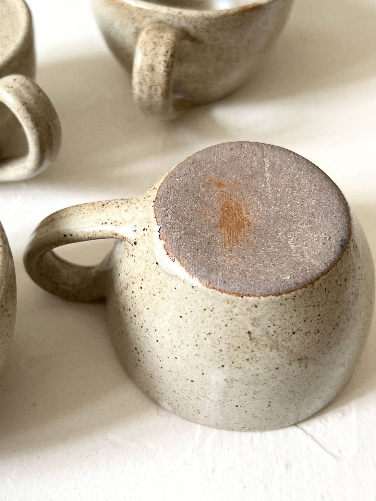 6-cup ceramic coffee service, handcrafted 1970.