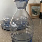 Art deco decanter and tray glass set