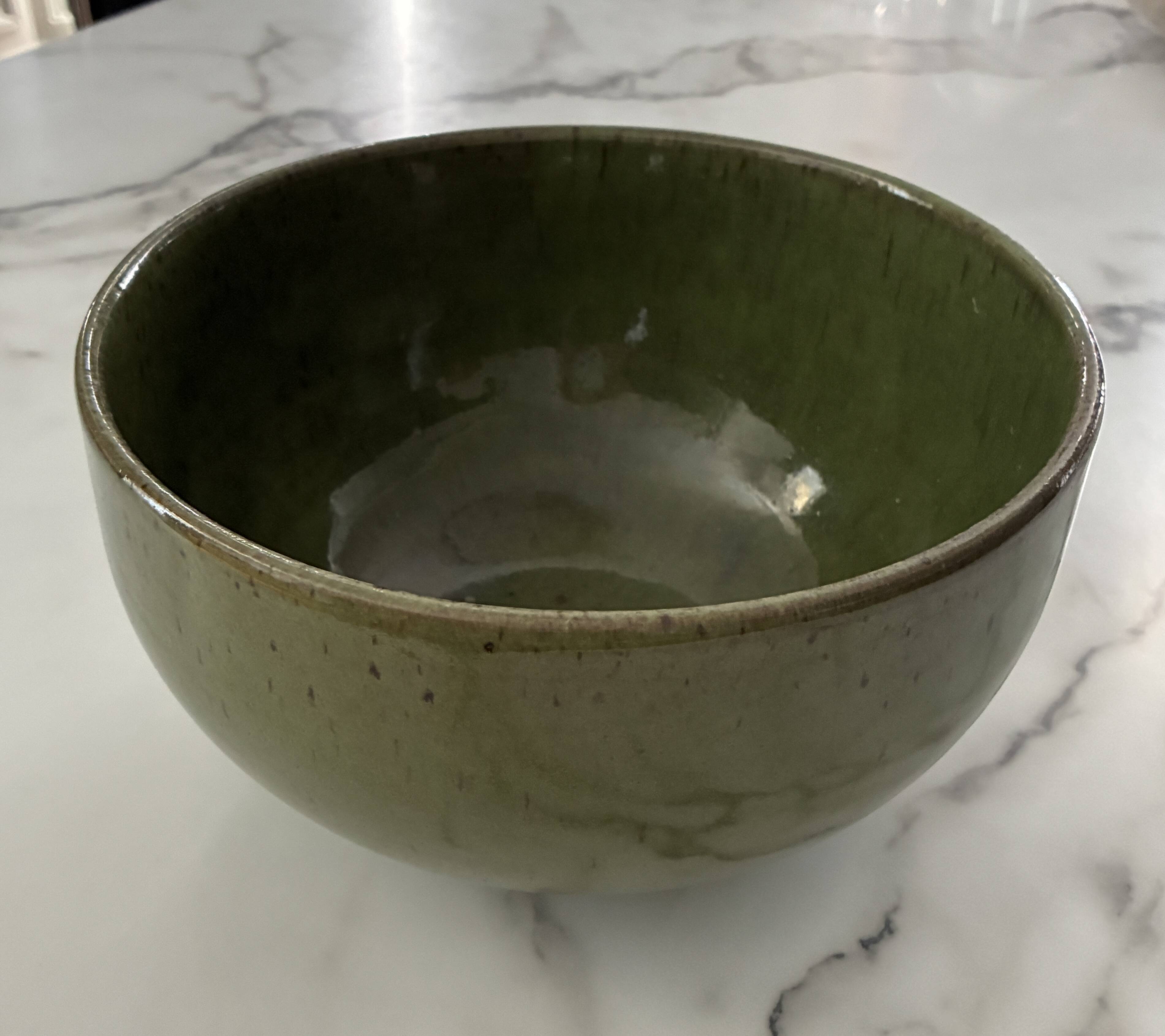 Glazed stoneware salad bowl Poterie du Der