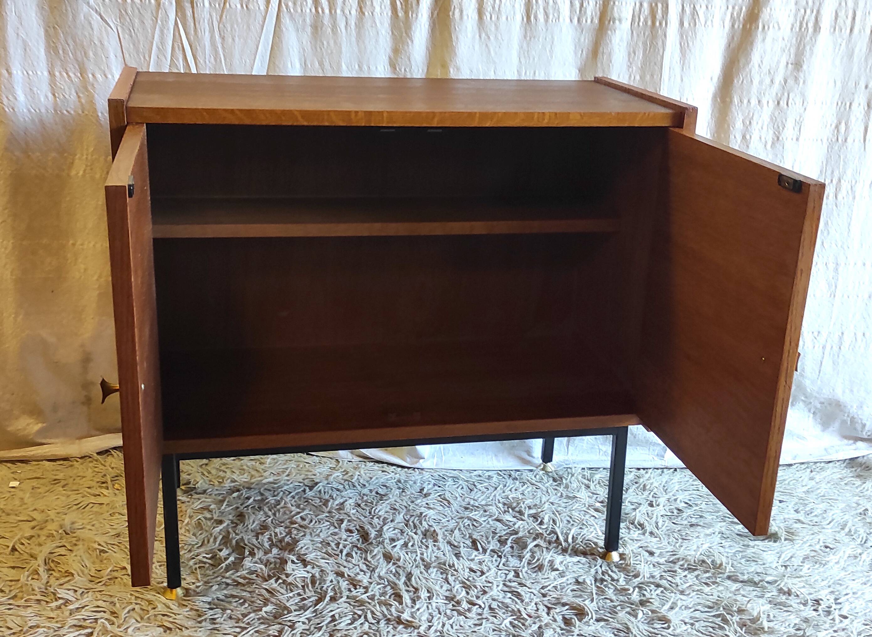 Modernist oak and metal sideboard - mid-20th century